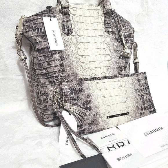 Brahmin 2 SET Matching Melbourne Bag + Wristlet - Picture 2 of 12